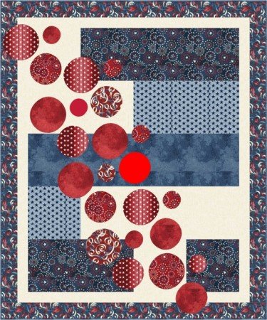 red, white and blue quilt
