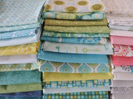 My fabrics for The Splendid Sampler blocks