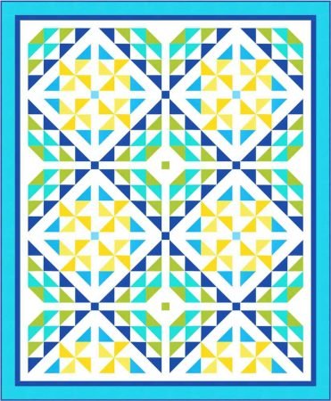 blue and yellow quilt