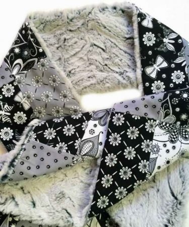 Top 10 Last Minute Quilting Gifts for quilters featured by top US quilting blog Seams Like a Dream Quilt Designs: image of  Easy pieced infinity scarf with faux fur.