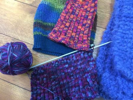 knitting hats and scarves