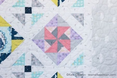 Pinwheel block using Believe fabric