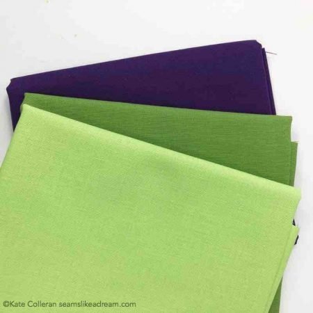 purple and green fabrics
