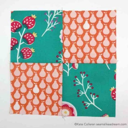 four patch block from Quilter's Planner weekly blocks