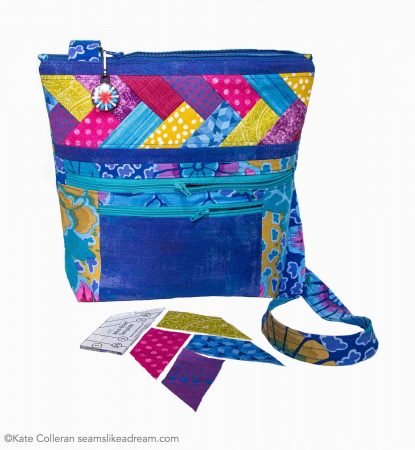 Top 10 Last Minute Quilting Gifts for quilters featured by top US quilting blog Seams Like a Dream Quilt Designs: image of Crossbody bag pattern with braid accent.