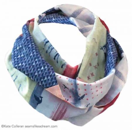 Top 10 Last Minute Quilting Gifts for quilters featured by top US quilting blog Seams Like a Dream Quilt Designs: image of Easy Pieced infinity scarf.