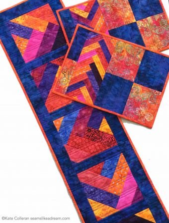 Top 10 Last Minute Quilting Gifts for quilters featured by top US quilting blog Seams Like a Dream Quilt Designs: image of Table Scraps a table runner and placemat pattern with braid accent.