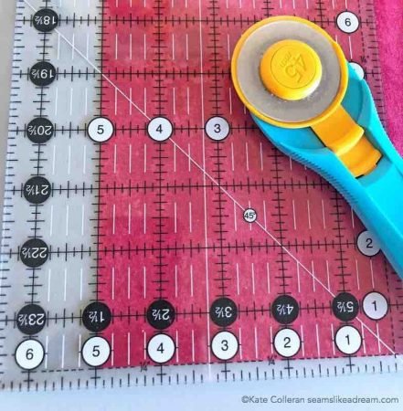 Exploring the Basics: the 6 Top Tips for Cutting Fabric featured by top US quilting blog Kate Colleran Designs shows how to cut more than one strip.