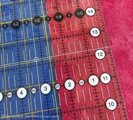 Tips for Cutting Fabric featured by top US quilting and sewing blog and shop, Seams Like a Dream Quilt Designs: shows how to line up your fabric with your ruler.