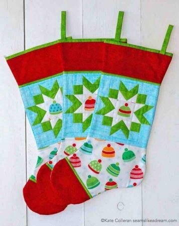 Top 10 Last Minute Quilting Gifts for quilters featured by top US quilting blog Seams Like a Dream Quilt Designs: image of  Quick quilted Christmas stockings.