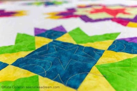 Quilt Along 2020 Project: Luminous featured by top US quilting blog and shop, Seams Like a Dream Quilt Designs: Meet the new  star quilt Luminous! An adventure in color!