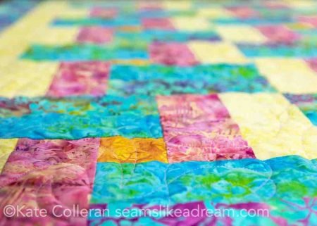 5 Fast and Easy Scrap Quilts you Can Do While at Home featured by top US quilting blog and shop, Seams Like a Dream Quilt Designs: Half Step quilt