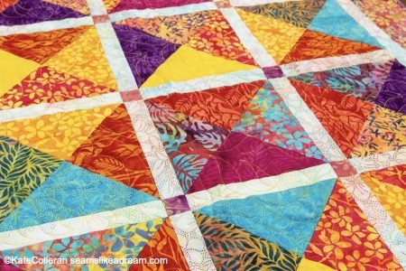 Tropical Sunset: a Brand New Fat Quarter Quilt Pattern featured by top US quilting blog and shop, Seams Like a Dream Quilt Designs