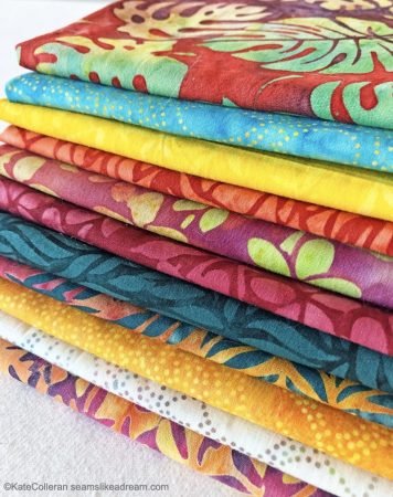 Tropical Sunset: a Brand New Fat Quarter Quilt Pattern featured by top US quilting blog and shop, Seams Like a Dream Quilt Designs