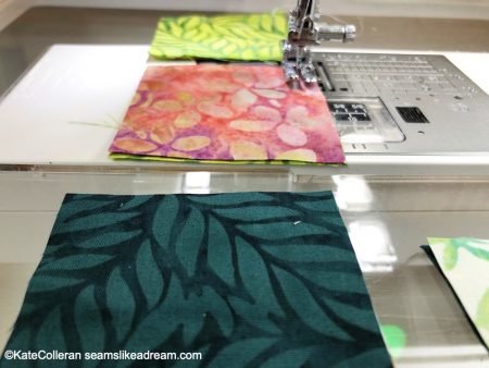A Quilter's Alphabet: chain piecing tips featured by top US quilting blog and shop, Seams Like A Dream Quilt Designs