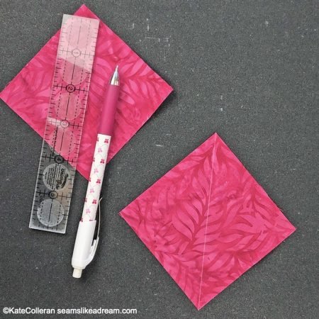 Exploring Quilting Basics: drawing lines for stitch and flip, featured by top US quilting blog and shop Seams Like a Dream Quilt Designs shares 3 ways to make the unit!