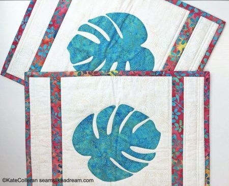 Top US quilting blog and shop, Seams Like a Dream Quilt Designs, features their New Appliqué Leaf Placemats: Tropical Breeze.