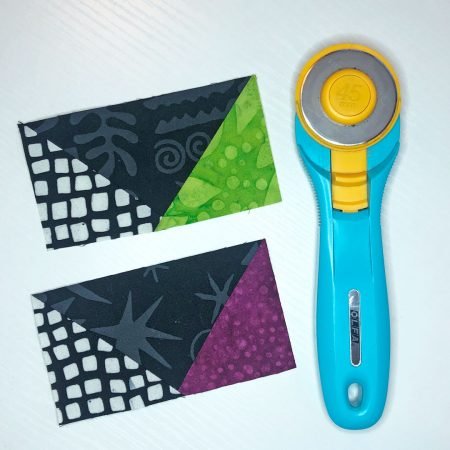Top US quilting blog and shop, Kate Colleran Designs, shares about making flying geese units, 4 at once, with 3 colors!
