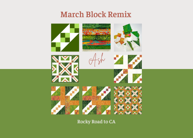 The Remix of the Rocky Road to CA quilt block