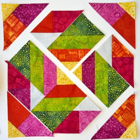 Top US quilting blog and shop, Kate Colleran Designs, shares about her April block challenge remix- the Hourglass quilt block!