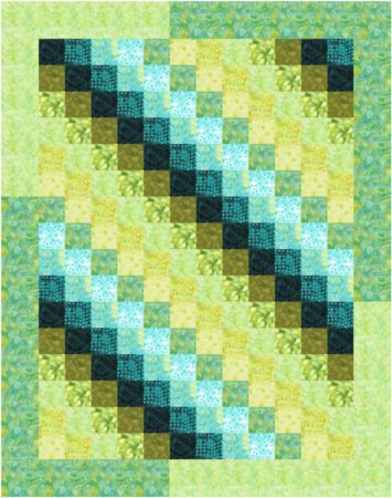 Top US quilting blog and shop, Kate Colleran Designs, shares about new quilts in the new year! Featured quilt is squares in blue and green batiks