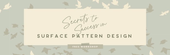 Top US quilting blog and shop, Kate Colleran Designs, shares about fabric design, her journey and Bonnie Christine's free course! Image is a banner in green and soft yellow for the free course.