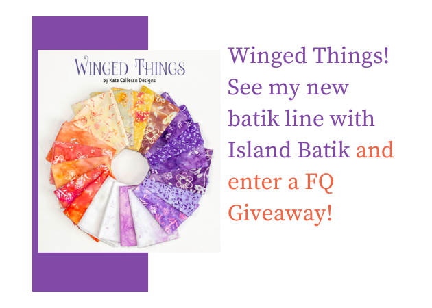 My new batik line- Meet Winged Things! FQ giveaway too!