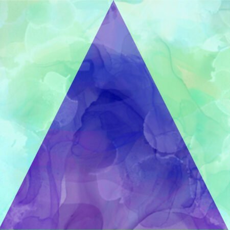 Top US quilting blog and shop, Kate Colleran Designs, shares about her Allure BOM quilt and tips for Block 4! Image is triangle quilt block in aqua and purple.